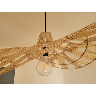 Lampa wisząca rattanowa kapelusz Wella 81cm